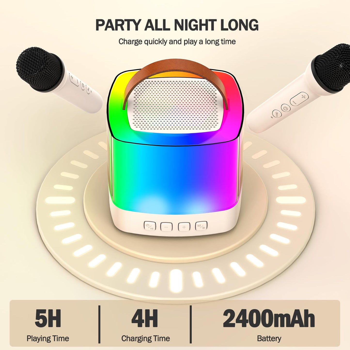 Mini Karaoke Machine For Kids, Christmas Birthday Gifts For Girls Boys Toy 4, 5, 6, 7, 8, 9, 10, 12+, Portable Bluetooth Speaker
