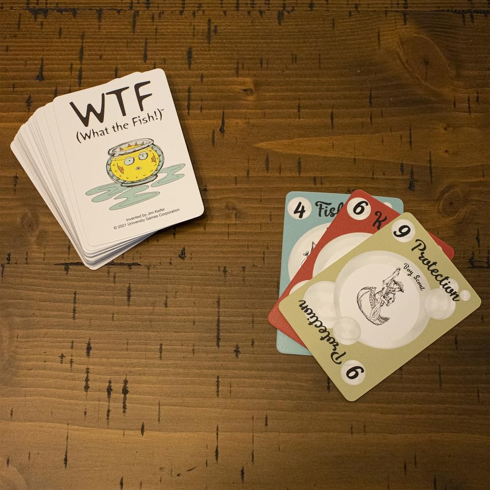 University Games WTF (What the Fish!) Cardboard Game, One Size, White, Model 01388-6PK, Ages 96 Months to 1188 Months