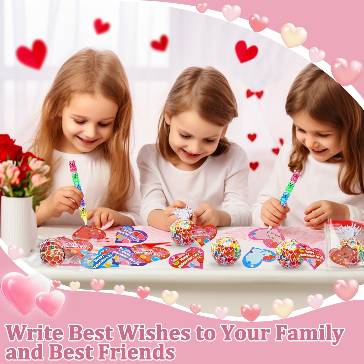 Easter Basket Stuffers,24 Pack Fidget Stress Balls With Cards Heart Stress Relief Toys Squeeze Balls For Kids Boys Girls Classroom Exchange School Prize And Easter Party Favors Gifts