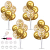 TONIFUL 4 Set Gold Balloon Centerpieces for Table, Balloon Stand Kit for Party Centerpiece Table Decorations, 50th 60th 70 th 80
