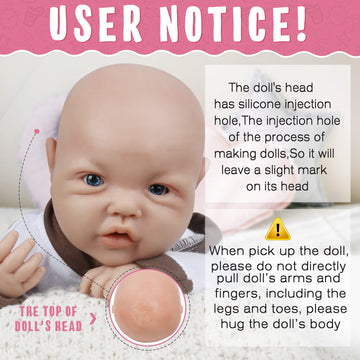 Vollence 17 Inch Full Silicone Baby Doll That Looks Real - Not Vinyl Material, Reborn Lifelike Girl