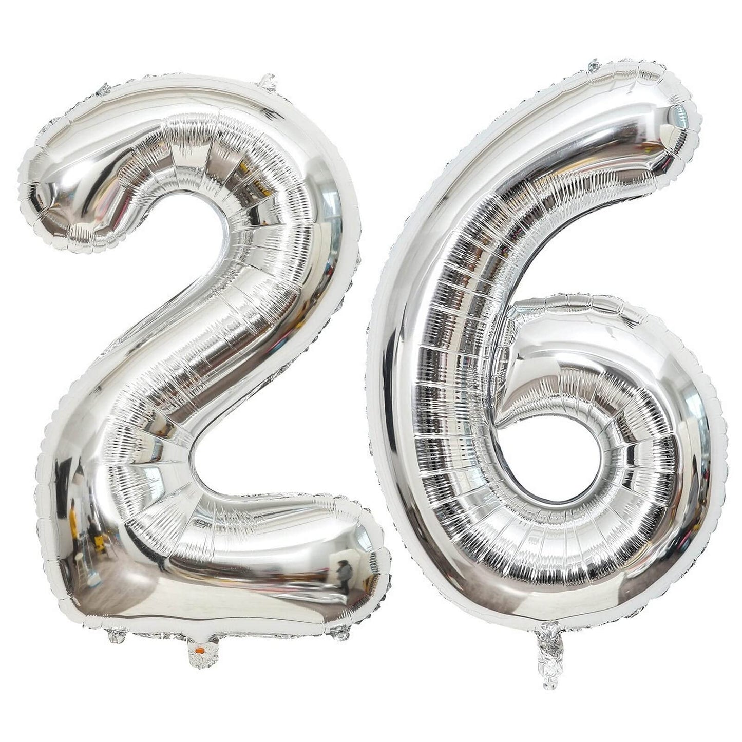 40 Inch Silver 26 Number Balloons Giant Jumbo Huge 26 Or 62 Foil Mylar Helium Number Digital Balloons Silver Birthday Mylar Digi