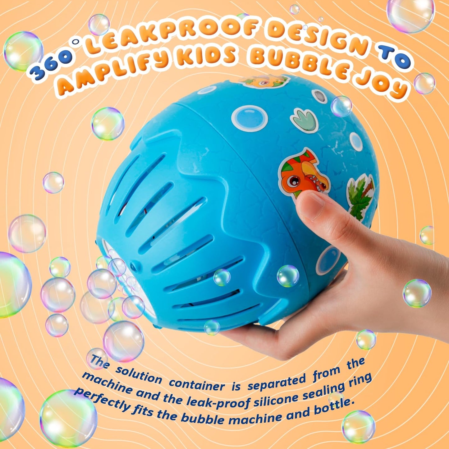 Kulariworld Dinosaur Easter Egg Bubble Machine,Bubble Maker Blower With Solution For Kids Toddlers Outdoor Indoor Play For Birthday, Toy Gift For Little Boys Girls