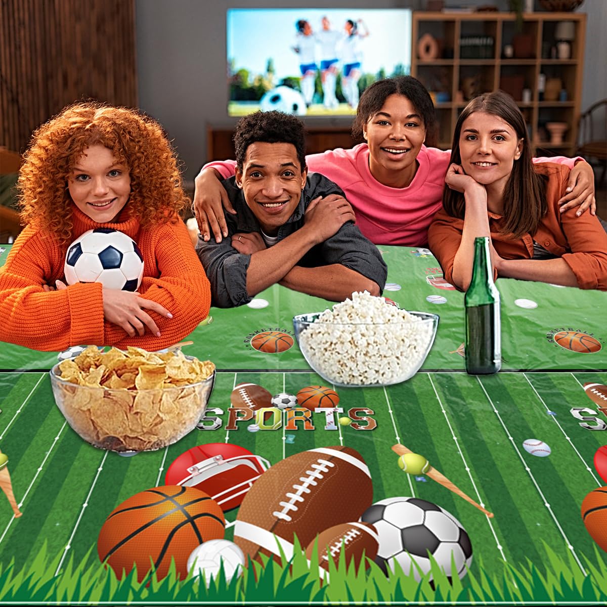 Dydamud Sports Theme Birthday Party Supplies,3Pcs Sports Plastic Tablecloths Disposable All Star Table Covers Soccer Basketball