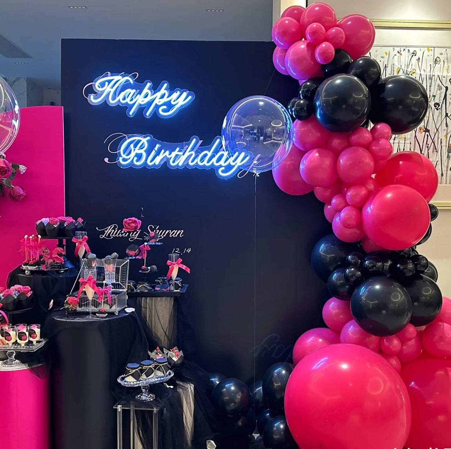 Kalor 12 Inch Hot Pink Balloons, 50 Pcs Latex Helium Balloons For Kid'S Birthday Party, Baby Shower, Wedding, Graduate Party Decorations