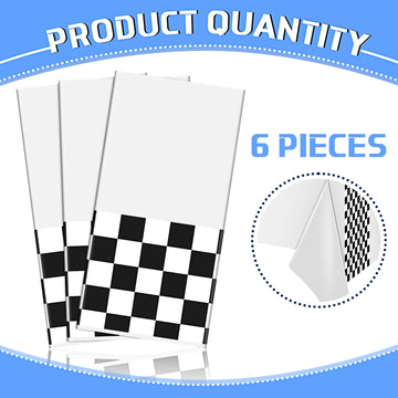 Irenare Car Birthday Party Supplies Racing Party Decorations Road Tablecloth Racetrack Table Runner Table Covers For Kids Boy Car Theme Birthday Party, 54 X 108 Inch (White,6 Sheets)