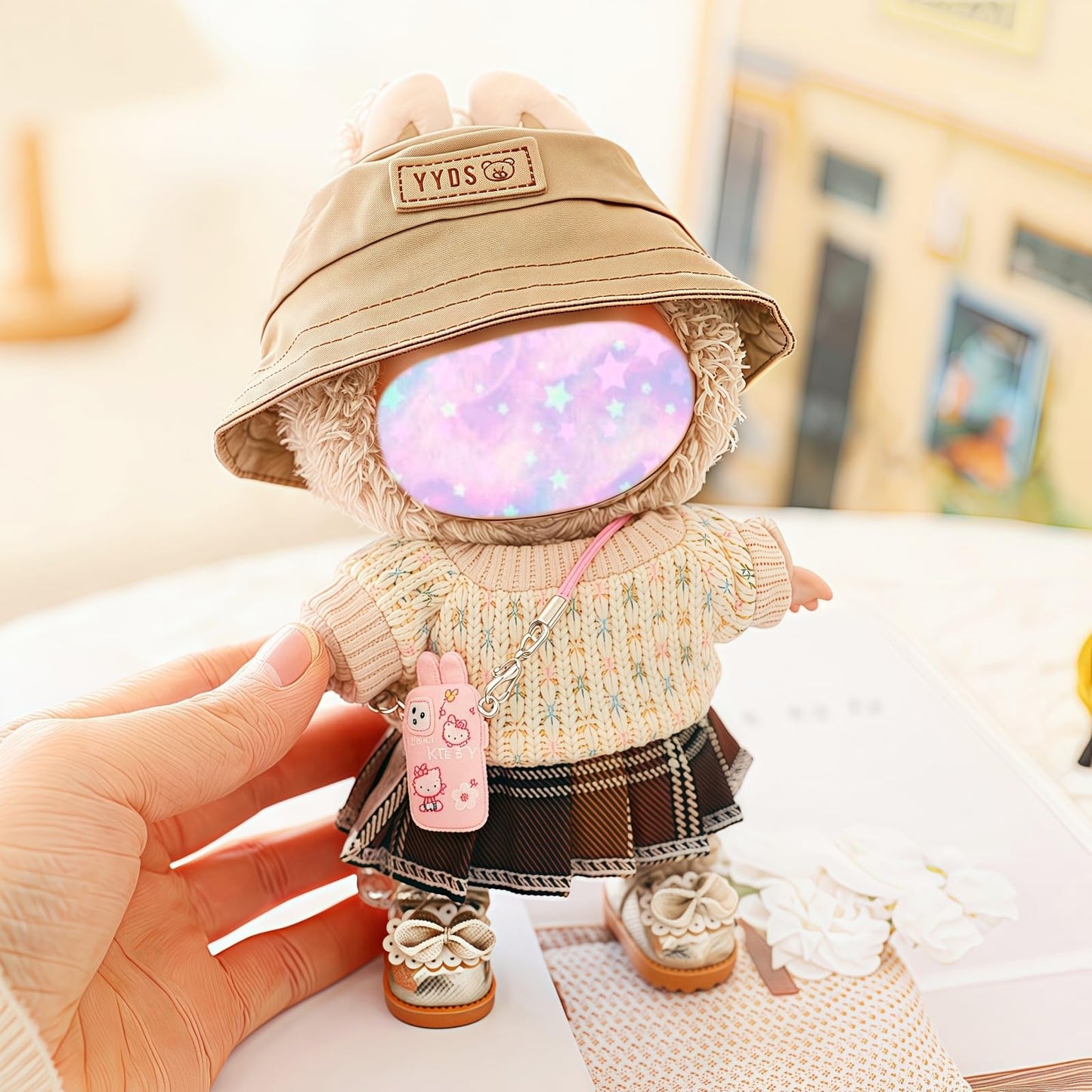 17Cm Doll Clothes Outfit Set (No Doll), 3 Pieces Dress Sweater Set For 6.7Inch Doll Suit, Fashion Kawaii Hat & Clothes Accessori