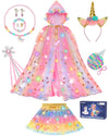 Rolevoria Princess Dress Up for Girls 10 Pcs Light Up Unicorn Princess Costume Cape Set Christmas Birthday Gifts Toys for Girls 3 4 5 6 Years Old
