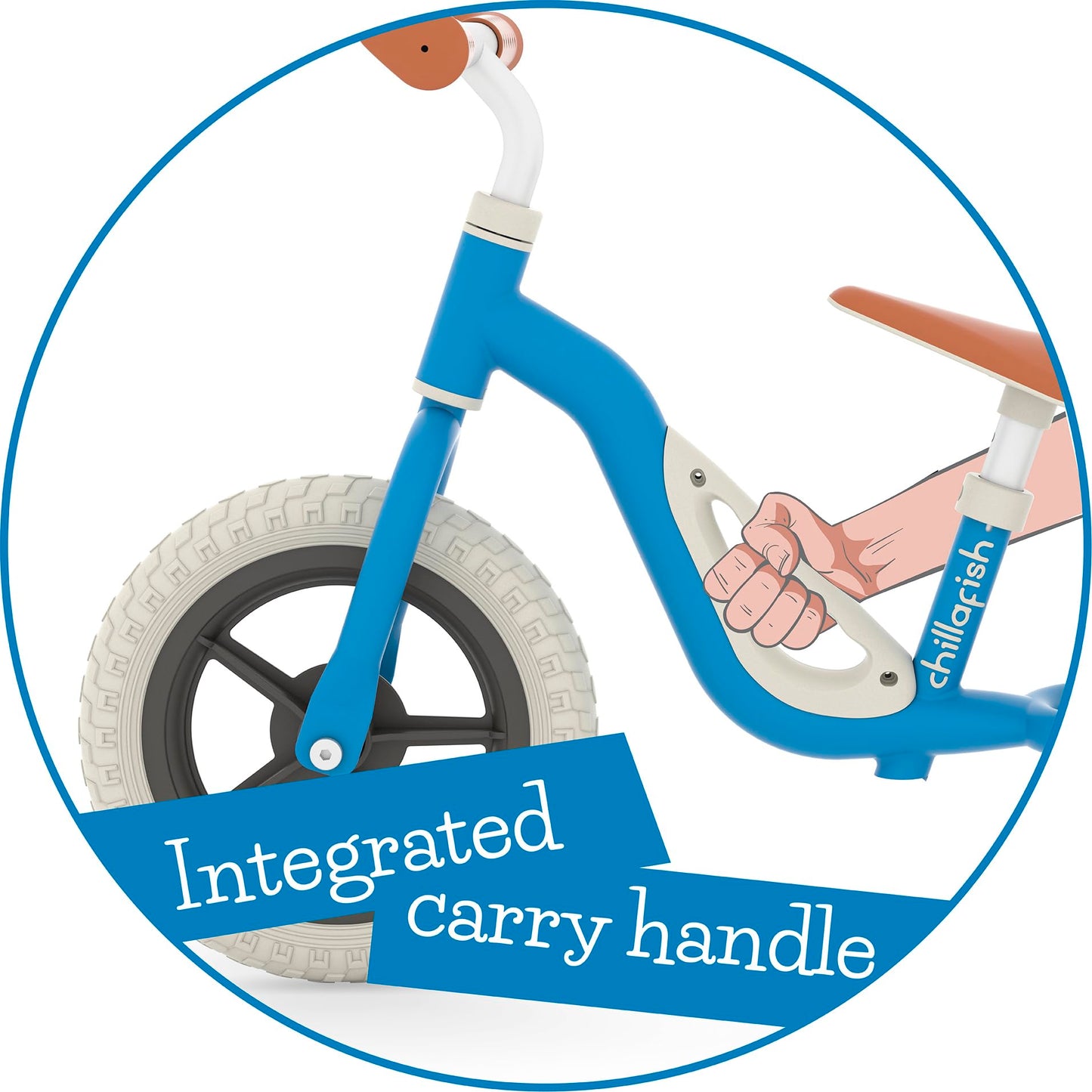 Chillafish Charlie Toddler Balance Bike, Lightweight 10-Inch Bike For Boys & Girls 2 To 4 Years Old, Adjustable Seat, Carry Handle & No-Puncture Tires, Navy