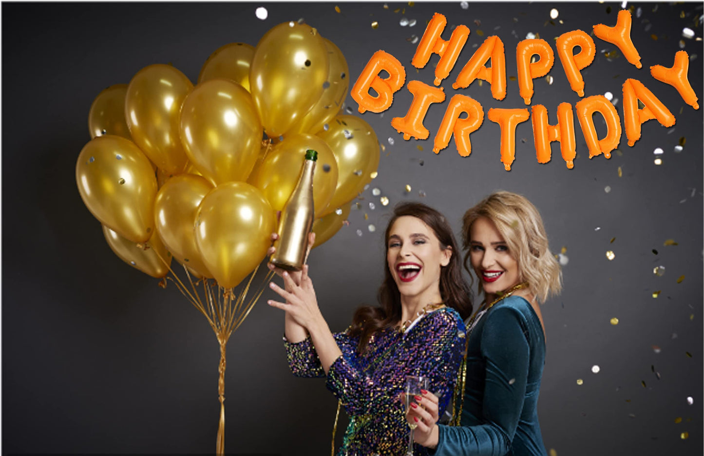 Happy Birthday Orange Aluminum Foil Letters Balloons 16 Inch Aluminum Foil Banner Balloons For Birthday Party Decorations Suppli