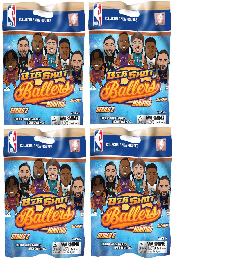 Teenymates Party Animal Big Shot Ballers 2022-23 NBA Series 2 Figures Blind Bags Gift Set Party Bundle - 4 Pack