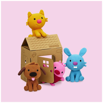 Sago Mini Plush Gift Pack - 4 Stuffed Animals & Transforming Playhouse - Pretend Play Toys for Kids Ages 3+ - Multicolor