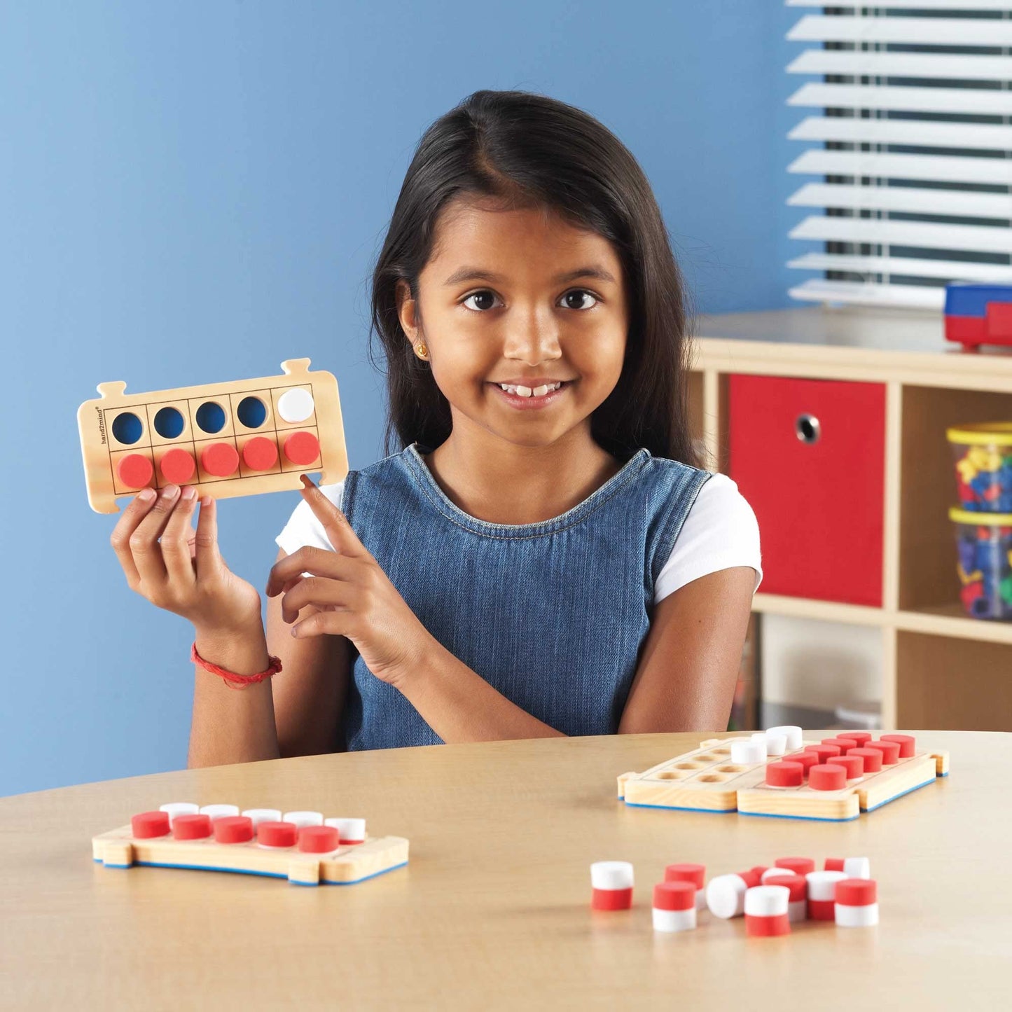 Hand2Mind Foam Rekenrods Ten Frame Boards, Subitizing Math Games, Ten Frame Math Manipulatives, Counting Manipulatives, 10 Frame Math, Rekenrek For Kids Math (4 Ten Frames And 40 Math Counters)