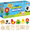 Joyin 12 Wooden Magnet Creativity Arts & Crafts Painting Kit For Kids, Decorate Your Own Painting Gift For Easter Basket Stuffers, Birthday Parties And Family Crafts, Party Favors For Boys Girls