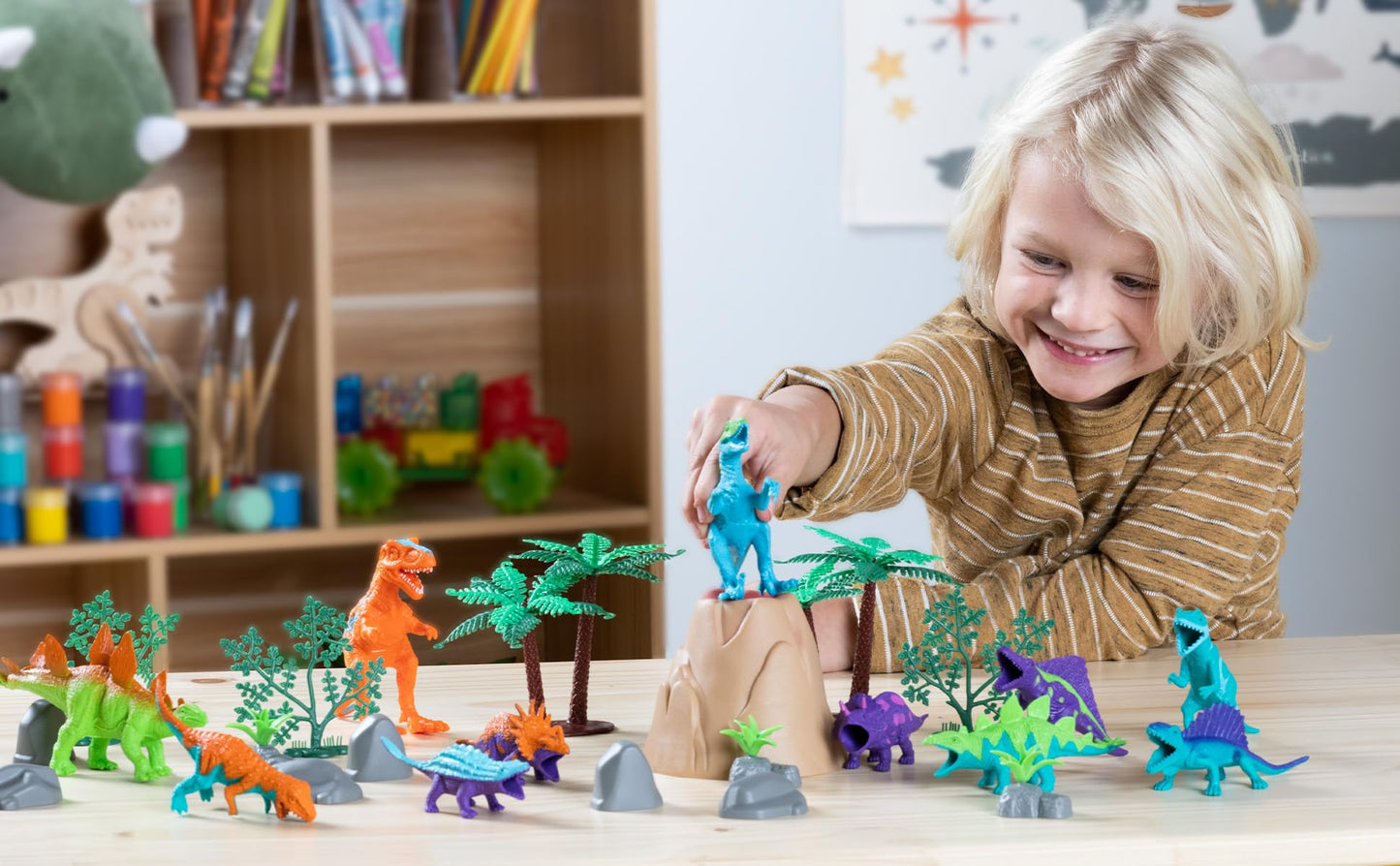 Wow In The World Bucket Of Dinosaurs | Kids Play Dinosaurs | Learning Through Play | Includes 25+ Pieces: 11 Dinos, Trees, Rocks
