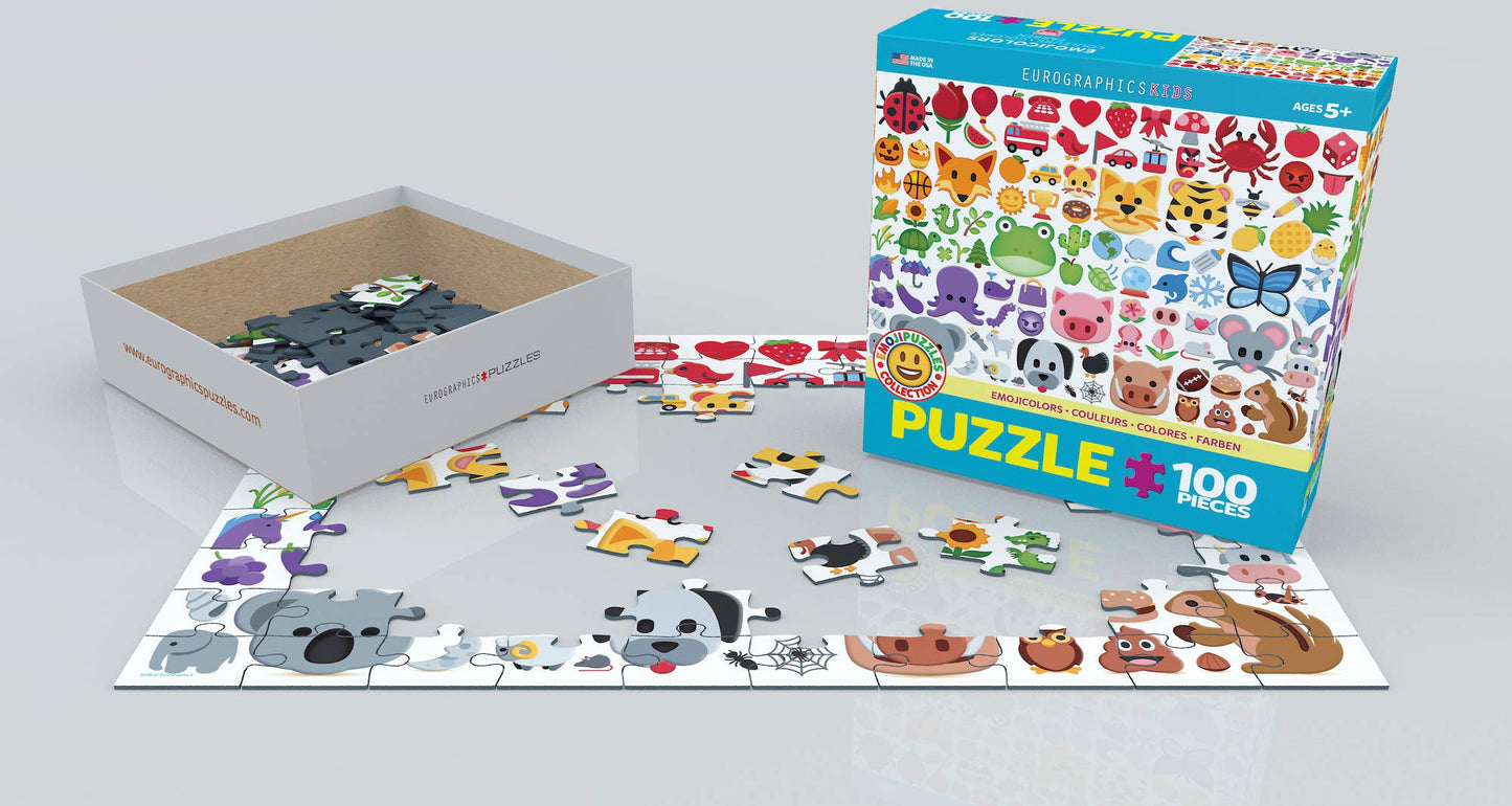 EuroGraphics Emoji Colors 100-Piece Puzzle - Cardboard, Model 6100-5396