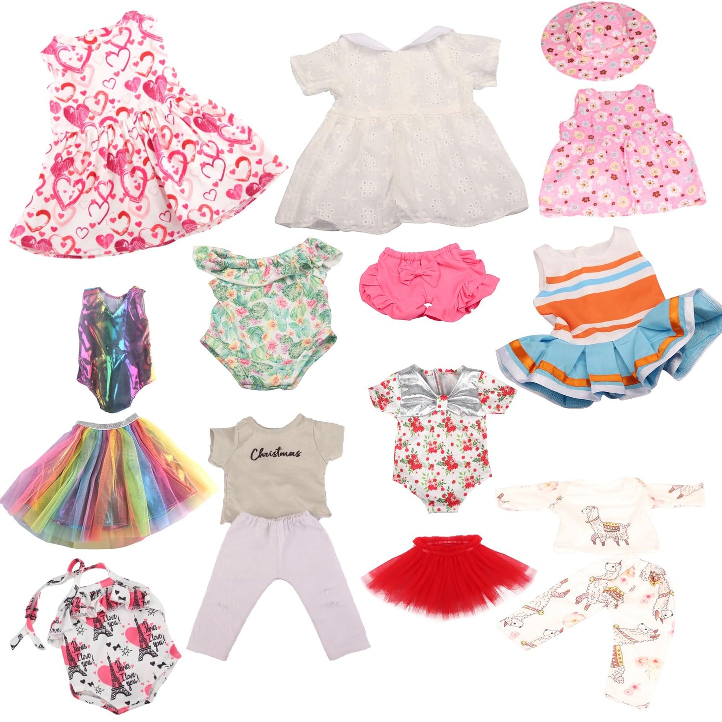 Augfrog 10 Sets Of 18 Inch American Doll Clothes, Including 10 Of Doll Clothing Dress Outfits For Gift Dolls, Birthday Gifts For