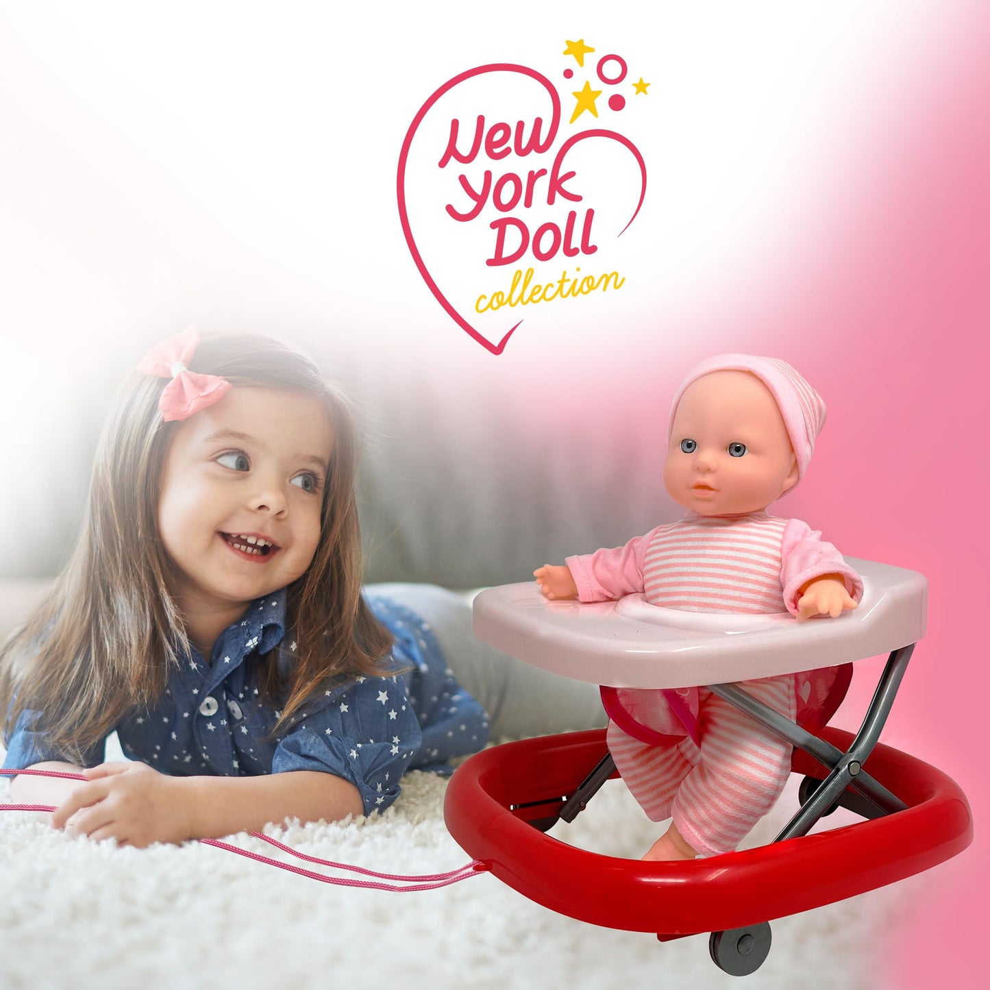 Baby Doll Set With 12 Inch Soft Baby & Foldable Small Baby Doll Walker, Soft Baby Doll Accessories Set, Baby Doll Toys, Baby Doll With Accessories, Learn To Walk Baby Dolls For Toddlers 3+