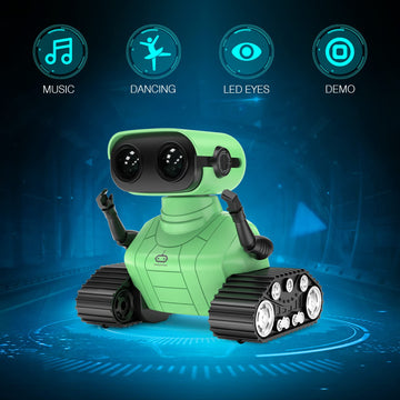 ALLCELE Robot Toys, Rechargeable RC Robot for Boys and Girls, Remote Control Toy with Music and LED Eyes, Gift for Children Age