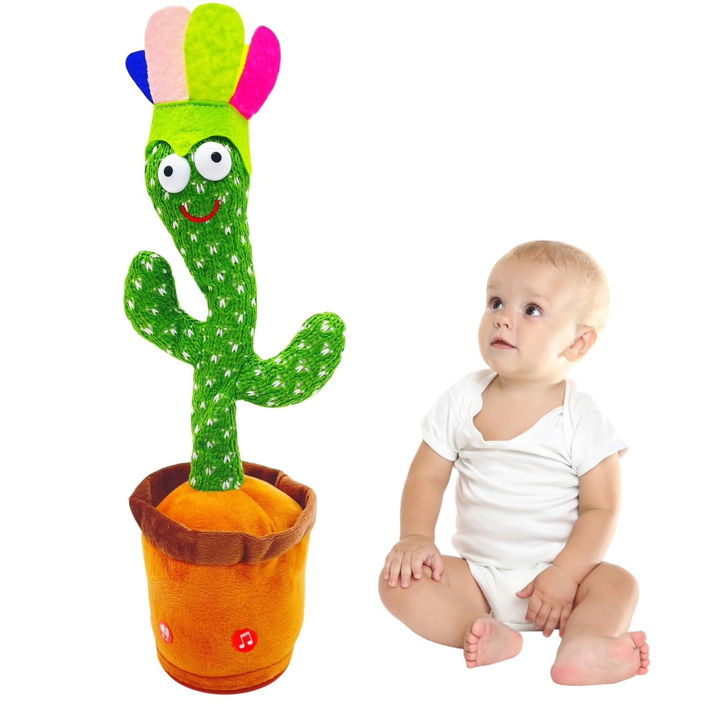 Sanjoin Dancing Talking Cactus Toy For Baby Toddler, Boys Girls Gifts Singing Mimicking Cactus Toy Recording Repeating What You