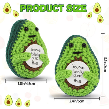 Dafuriet Mini Funny Positive Potato, 3 Inch Knitted Wool Doll With Positive Card For Cheer Up Gifts And Party Decorations, Cute Wool Positive Potato Crochet Doll(Avocado)