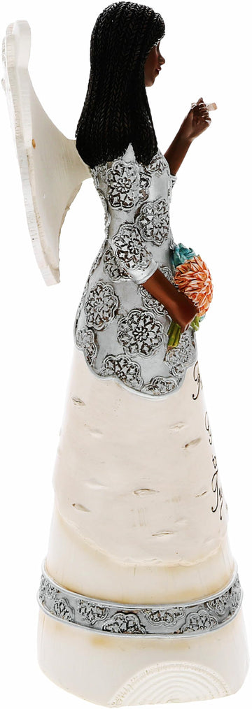 Pavilion Gift Company - Friends Are Gifts To Treasure - 8' Ebony African American Angel Figurine Religious Bestie Bff Best Friend God Jesus Lover Christian Christ Gift Present