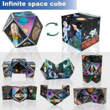 3D Flips Magic Cube Set 3 Pack Infinity Cube Fidget Toys Transforms Puzzle Cubes for Stress Anxiety Relief and Kill Time Nice Gifts for Kids and mature-themeds