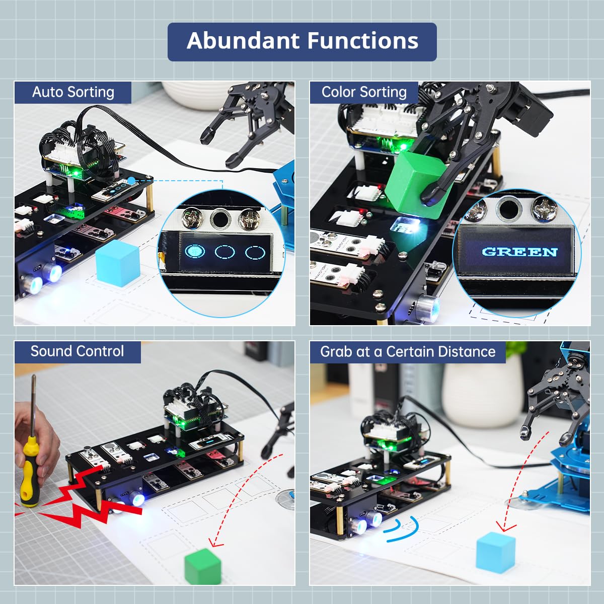 Xarm Uno Robotic Arm 6Dof Robot Arm Kit With Secondary Development Compatible With Arduino Ide, Diy Programming Robot Kit Steam Robot Arm With Sensor And Uno R3 Open Source Code & Tutorial
