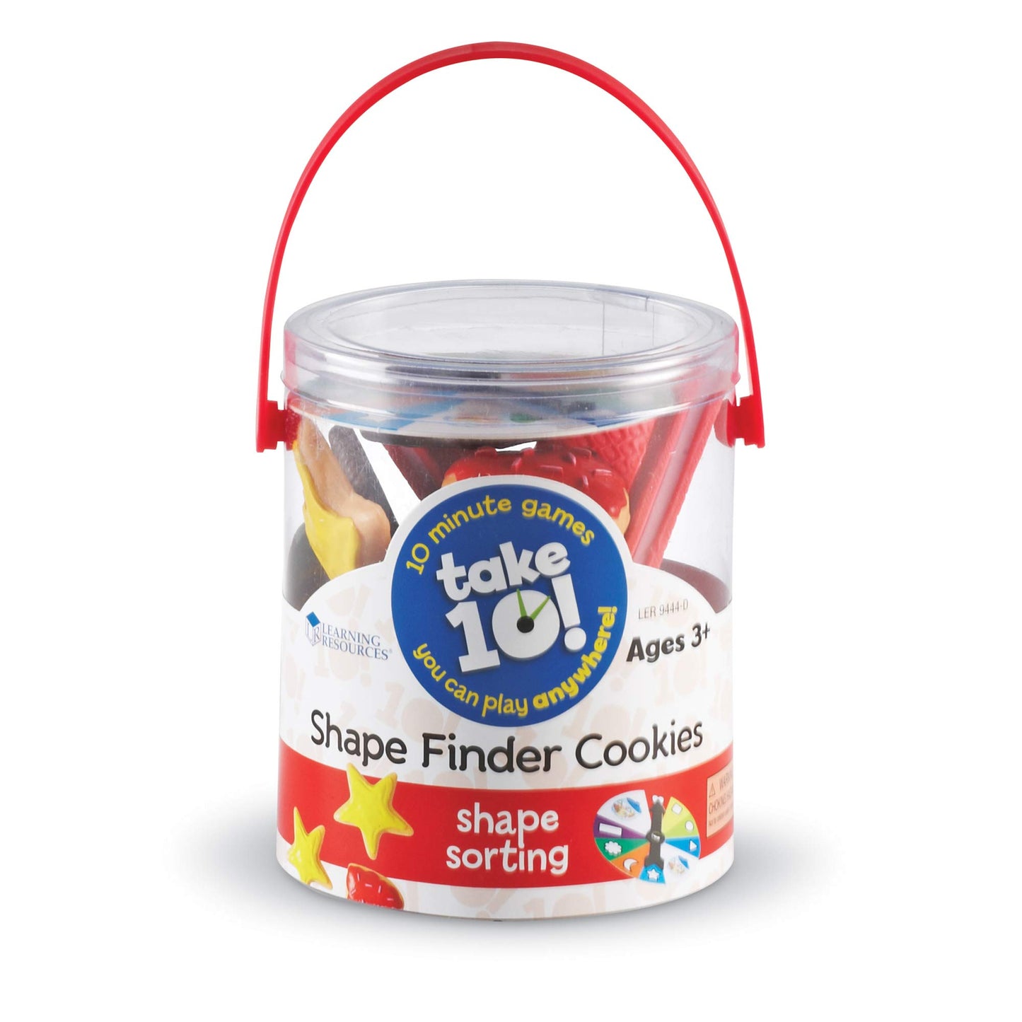 Learning Resources Take 10! Shape Finder Cookies - Multi Color, Plastic, Medium - Early Vocabulary & Motor Skills (Model LER9444-D)