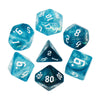DND Dice 7Pieces, Polyhedral Dice Set,Cyan&Blue Double Color Glitter Dice Set,D&D Dice Set for Dungeons and Dragons, RPG, MTG Ta
