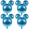 Mikimiqi 4 Pcs Mouse Head Foil Balloons, 24'' Mouse Mylar Balloon For Birthday Party Decorations Jumbo Mouse Head Aluminum Foil Balloons Party Favors Supplies (Light Blue)