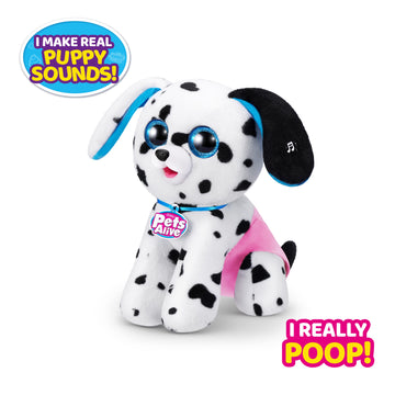 Pets Alive Pooping Puppies (Dalmatian) by ZURU Surprise Puppy Plush, Ultra Soft Plushies, Interactive Toy Pets, Electronic Pet P