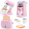 Play Kitchen Appliances Toys - Kids Kitchen Playset Accessories, Pretend Play Toy Sets with Coffee Maker, Mixer, Toaster with Re