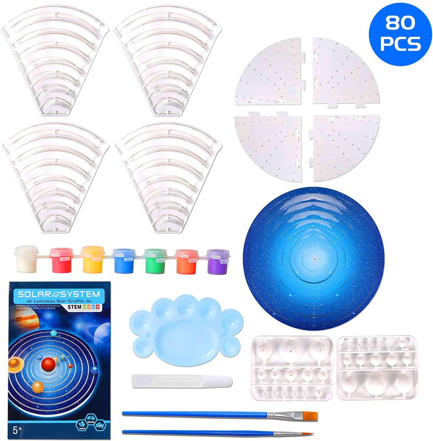 Gptoys 3 In 1 Build And Paint Solar System For Kids, Arts And Crafts Science Kits For Kids Age 4-6-8-12, Glow In The Dark Movable 3D Planets In Orbits, Cool 12' Stem Toys With Galaxy Star Stickers