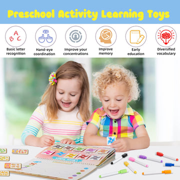 Huijing Toddler Activities Preschool Learning Busy Book - 29 Themes Binder Montessori Toys For Toddlers, Workbook Activity Autism Materials And Tracing Coloring