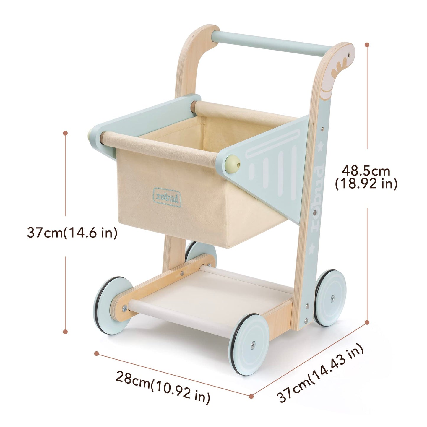 Robud Wooden Baby Walker For Girls Boys, Wooden Shopping Cart For Kids Toddlers, Learning Walker Toys For 10 Months 1 Year Old