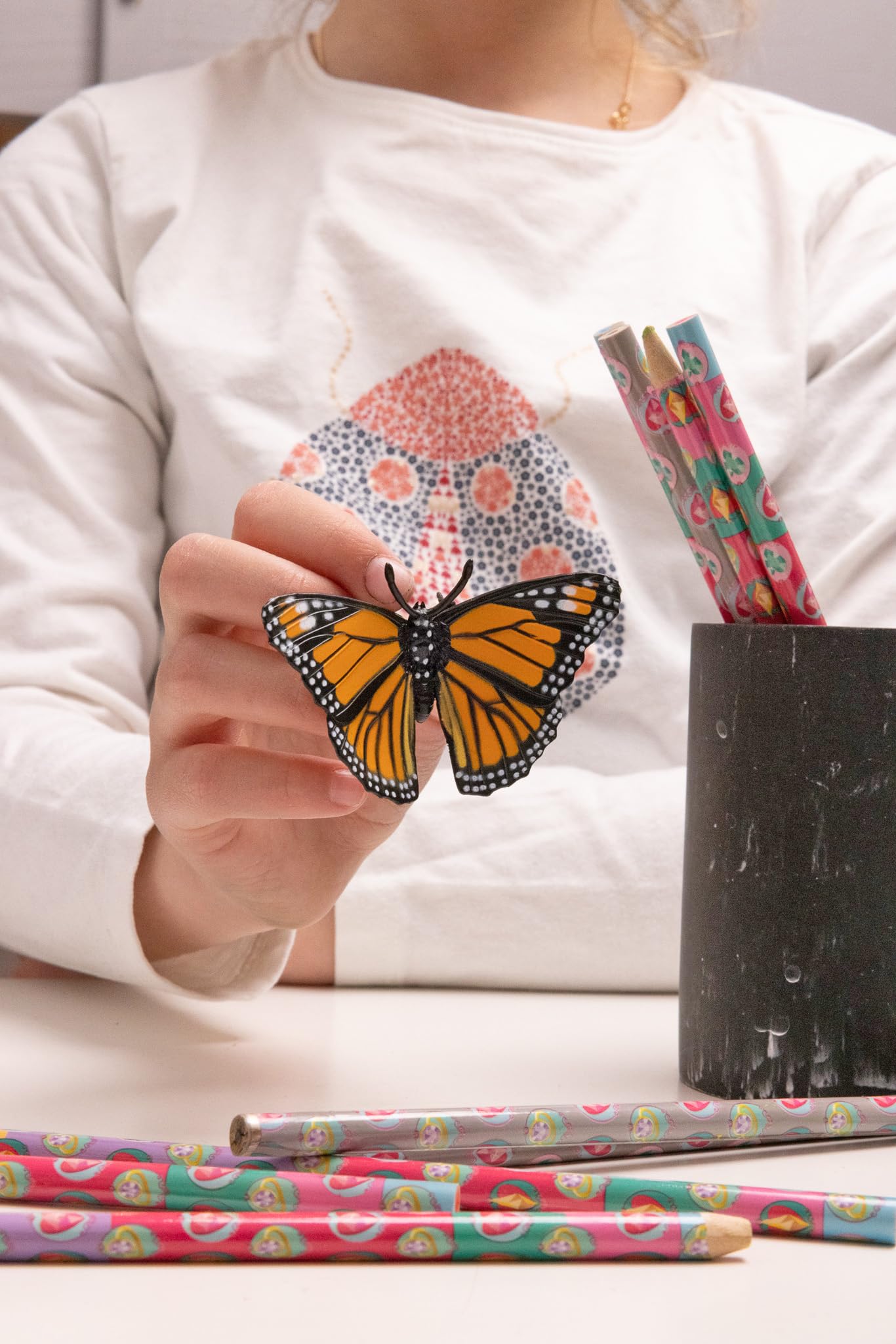 Papo -Hand-Painted - Figurine -Wild Animal Kingdom - Butterfly -50260 -Collectible - For Children - Suitable For Boys And Girls- From 3 Years Old, Orange & Black
