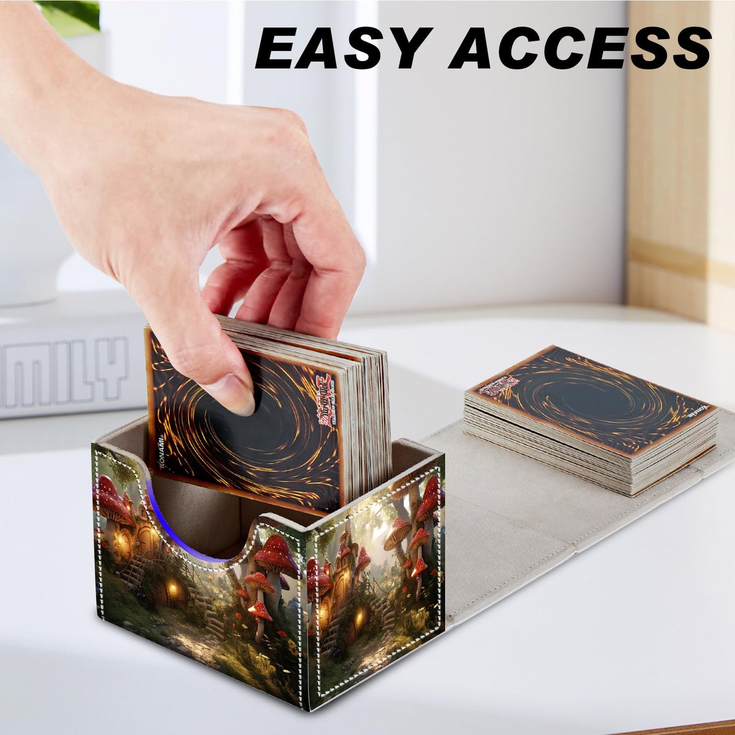 DEGDFSGR Card Game Storage Box for TCG MTG Deck Box Organizer Trading Card Case Commander Deck Box Magnetic Closure Creative Pat