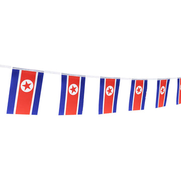 North Korea Flag North Korean Flag,100Feet/76Pcs National Country World Pennant Flags Banner,Party Decorations Supplies For,Bar,