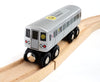 Muni Pals Munipals New York City Subway Wooden Railway (B Division) Q Train/Broadway Express–Child Safe And Tested Wood Toy Train