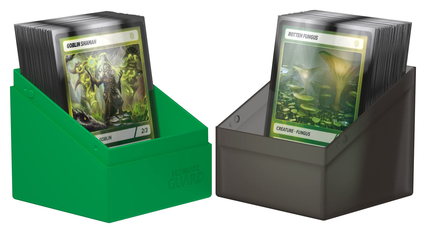 Ultimate Guard Boulder Synergy 100+, Deck Case For 100 Double-Sleeved Tcg Cards, Black/Green, Secure & Durable Storage For Trading Card Games