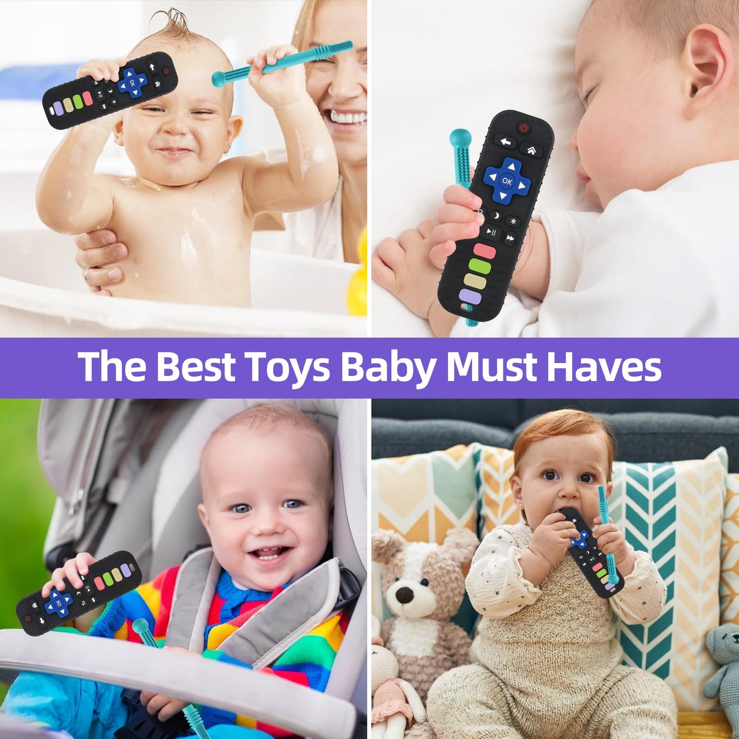 Teething Toys For Babies 0-6 6-12 12-18 Months Bpa Free Teething Sticks And Remote Teether For Babies Baby Sensory Chew Toys For