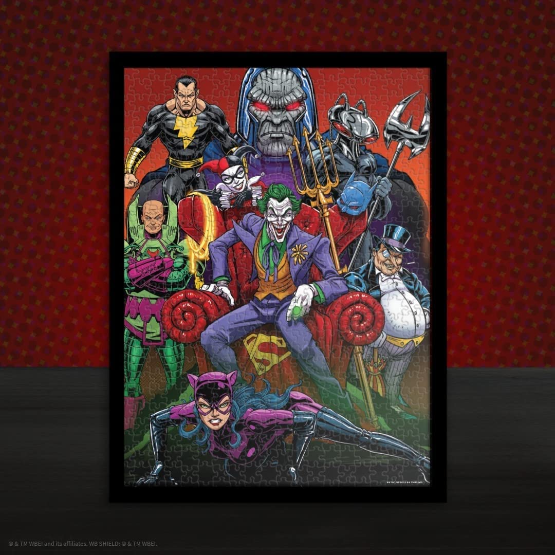 Dc Villains Forever Evil 1000 Piece Jigsaw Puzzle | Celebrating Wb 100 | Officially Licensed Dc Comics Universe Merchandise | Collectible Puzzle Featuring Joker, Harley Quinn, Lux Luthor, And Others