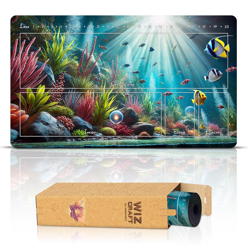 Wizcraft Gaming Paramint Lorcana Under The Sea (Stitched)- Lorcana Playmat - Lorcana Mat, Lorcana Game Mat - Non-Slip Rubber Wit