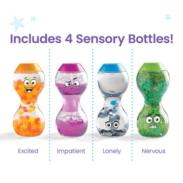 Hand2Mind Express Your Feelings Sensory Bottles- Secondary Emotions, Toddler Sensory Toys, Quiet Fidget Toys, Play Therapy Toys, Calm Down Corner Supplies, Calming Corner, Social Emotional Learning