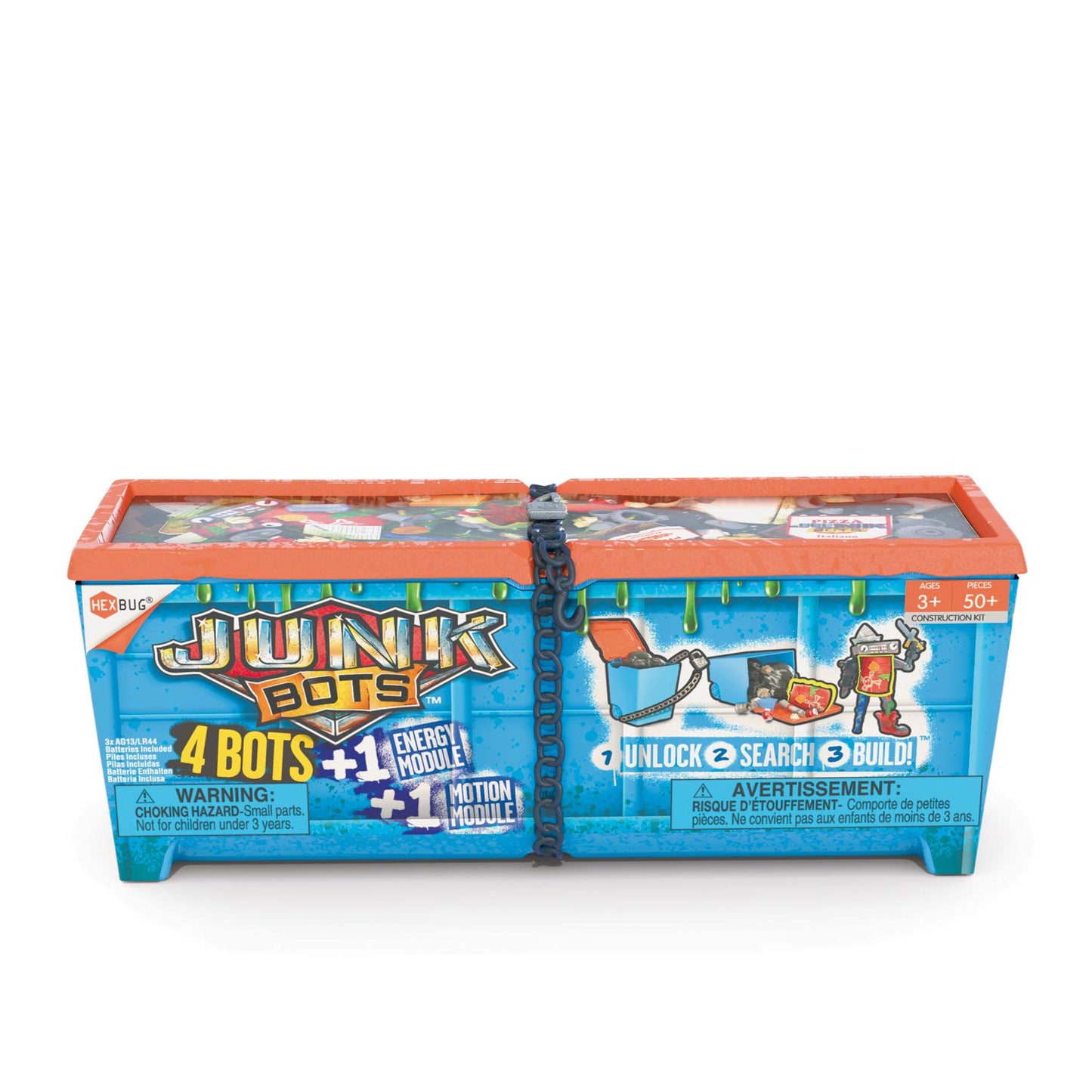 Hexbug Junkbots - Industrial Dumpster Assortment Kit - Surprise Toys In Every Box Lol With Boys And Girls - Alien Powered Toys For Kids - 50+ Pieces Of Action Construction Figures - For Ages 5 And Up