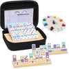 uvcany Mexican Train Dominoes Set - Double 12 Colored Tiles, 4 Wooden Racks & Portable Case for Family Fun