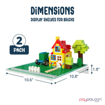 Play Platoon Building Brick Display Shelves 2 Pack Minifigure Display Case Shelf - 10X10 Inch Acrylic Wall Mount Shelf For Wall,
