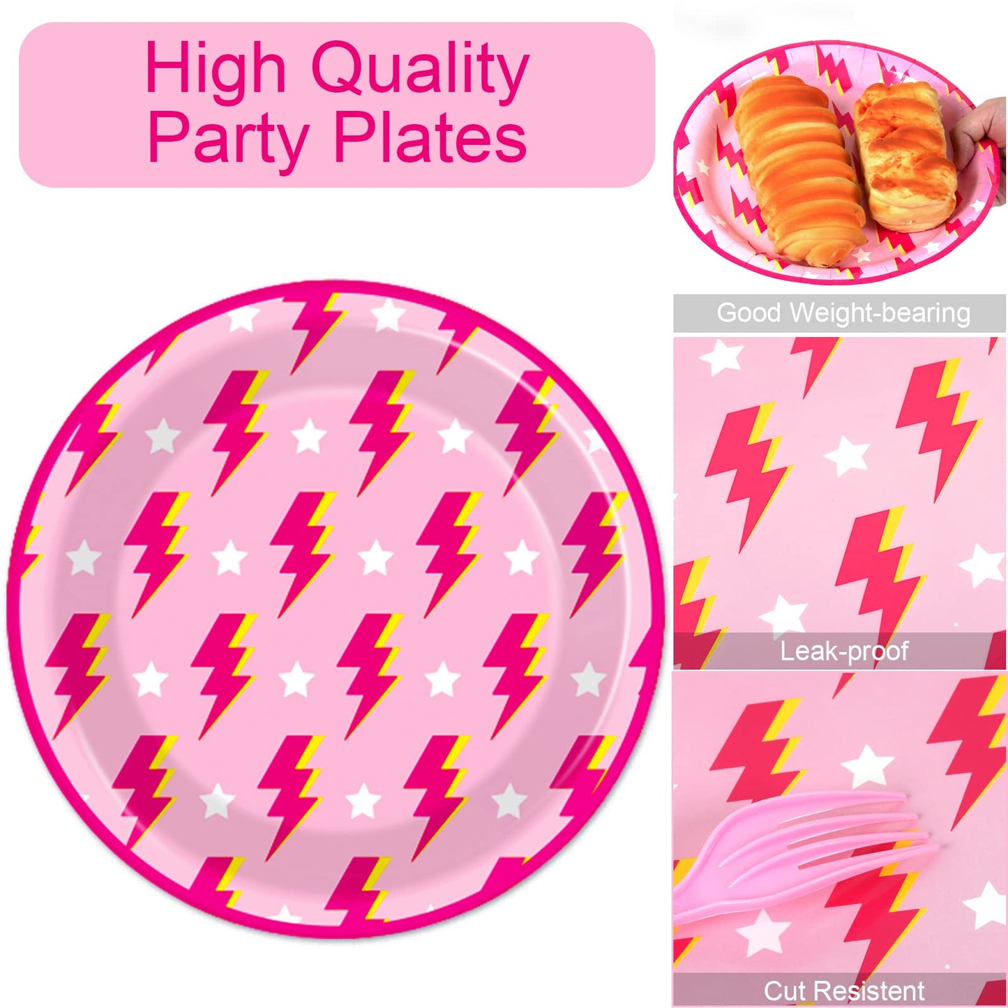 Qyeahkj 25 Guests Preppy Party Plates Napkins Forks Supplies Set Disposable Tableware Paper Plates Dinnerware Y2K Girl Bachelore