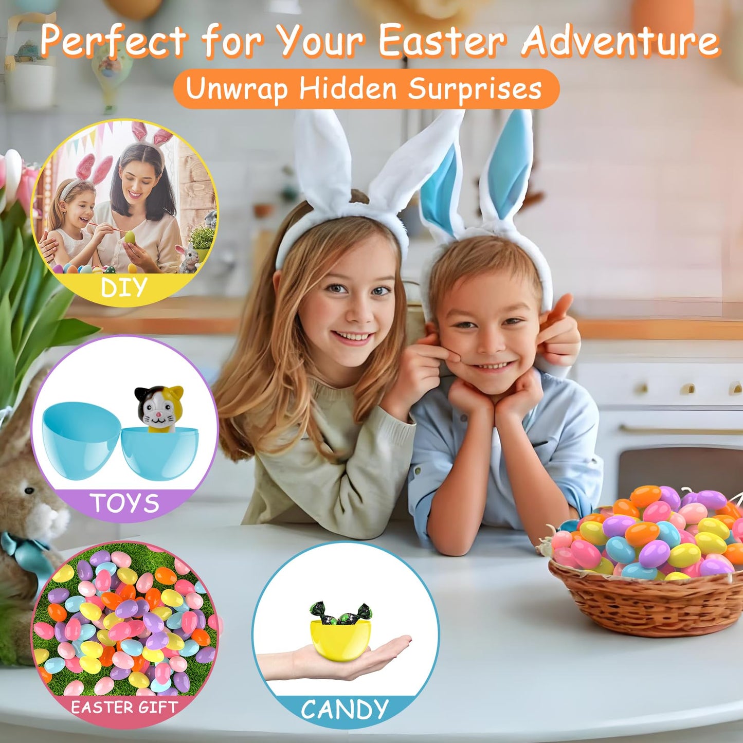 Hdlnkak Pastel Colors Easter Eggs 2.36 Inch, 96 Pcs Vibrant Fillable Plastic, Colorful Bright, Perfect For Egg Hunt, Surprises,